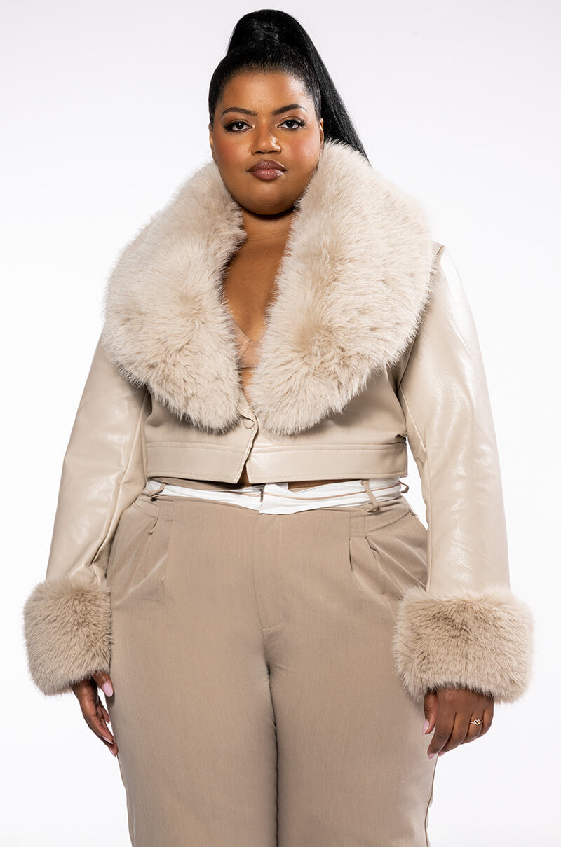 Back View Plus Gisele Crop Moto Blazer