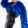 Front View Plus Gracelle Faux Fur Cropped Jacket