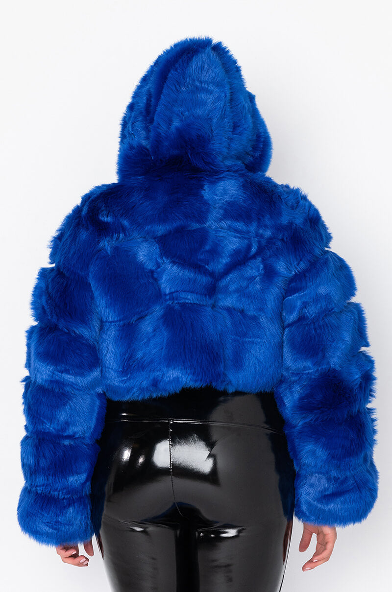 Detail View Plus Gracelle Faux Fur Cropped Jacket