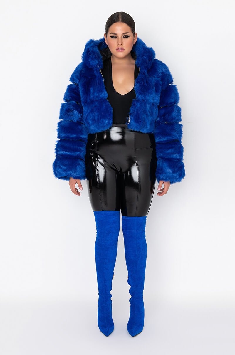 Extra View Plus Gracelle Faux Fur Cropped Jacket