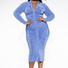 Front View Plus Gram Ready Slinky Midi Dress