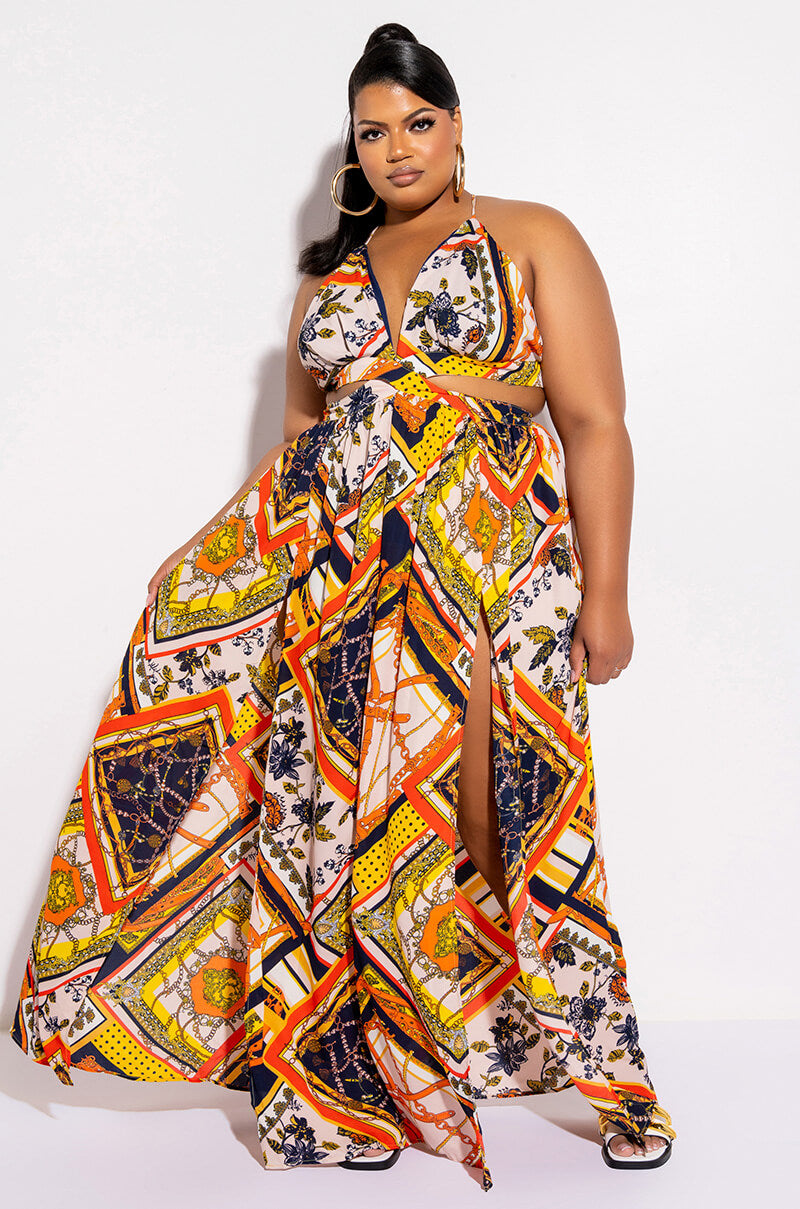 Front View Plus Here Forever Printed Maxi Dress 0