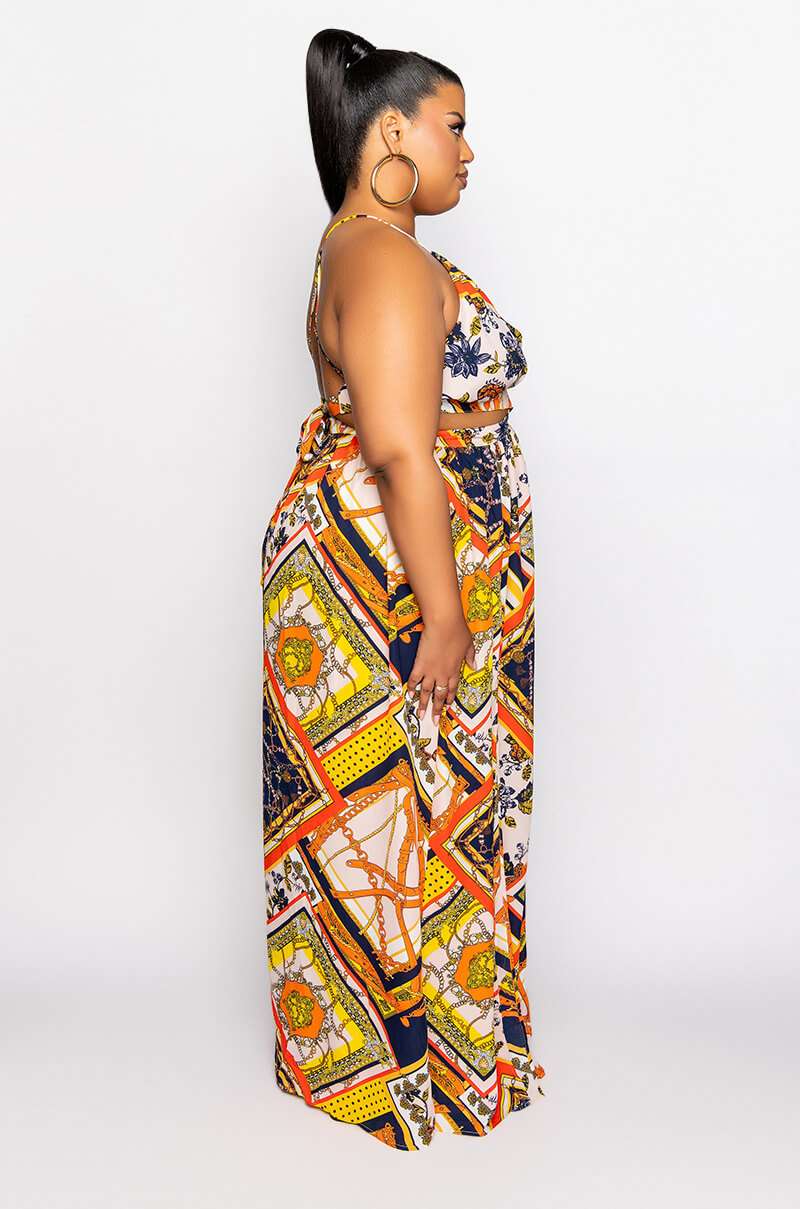 Back View Plus Here Forever Printed Maxi Dress 2