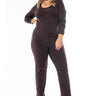 Front View Plus Legendary Long Sleeve Scoop Neck Jumpsuit