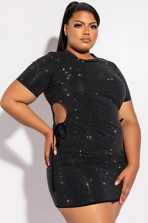 PLUS LEVEL UP T SHIRT DRESS WITH SIDE CUT OUT – AKIRA