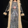 Front View Plus Long Patent Trench Coat With Fur Trim