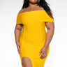 Front View Plus Make A Toast Off The Shoulder Bandage Dress