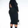 Front View Plus Megan Sweater Ribbed Open Back Midi Dress