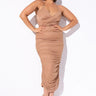 Front View Plus Nothing But The Best Midi Dress in Dark Brown