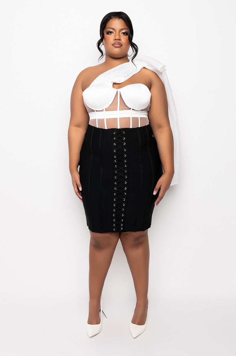 Full View Plus On My Way Pencil Bandage Skirt