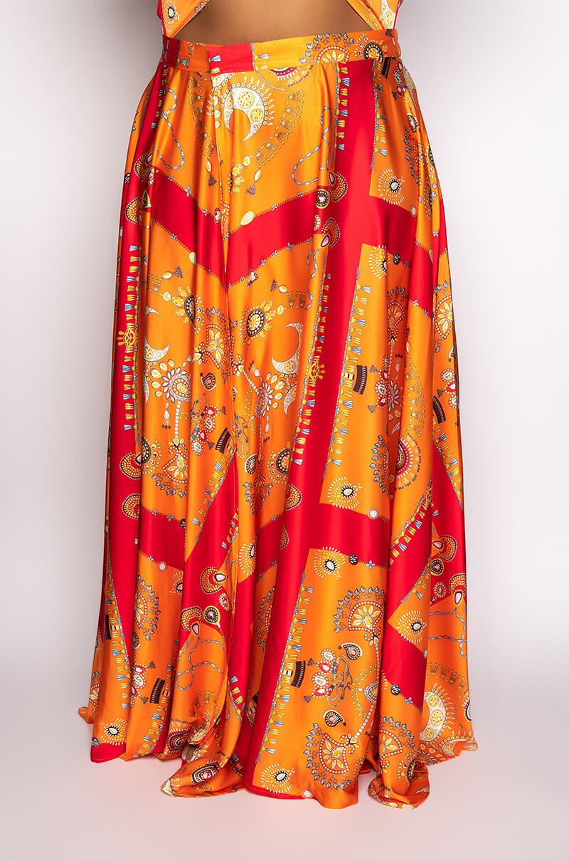 Detail View Plus Places To Be Satin Maxi Wrap Skirt 3