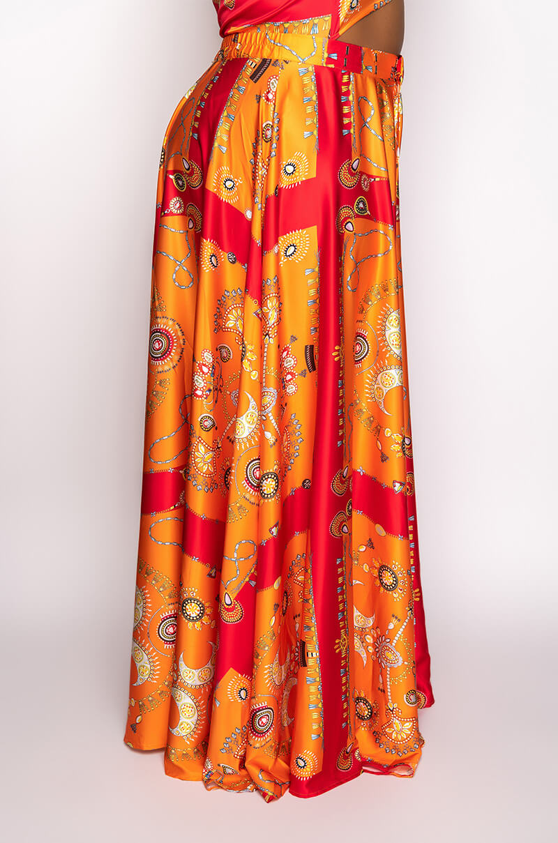 Full View Plus Places To Be Satin Maxi Wrap Skirt 4