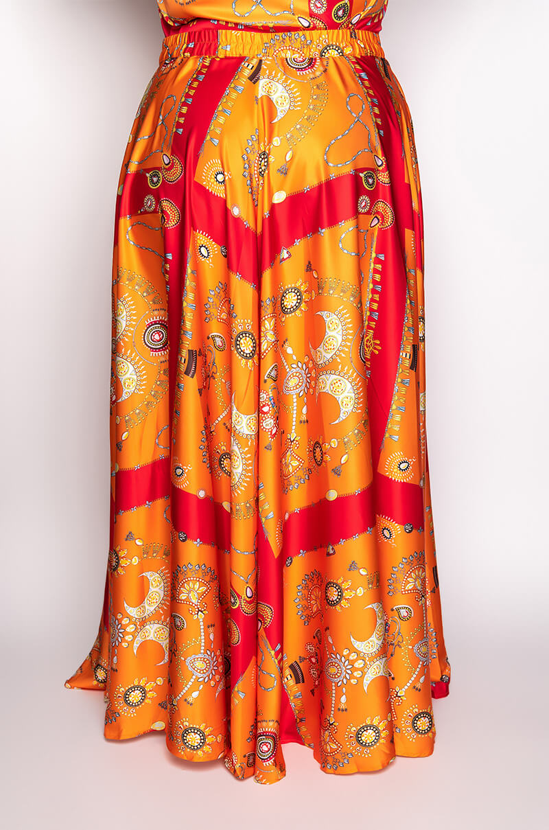 Extra View Plus Places To Be Satin Maxi Wrap Skirt 5