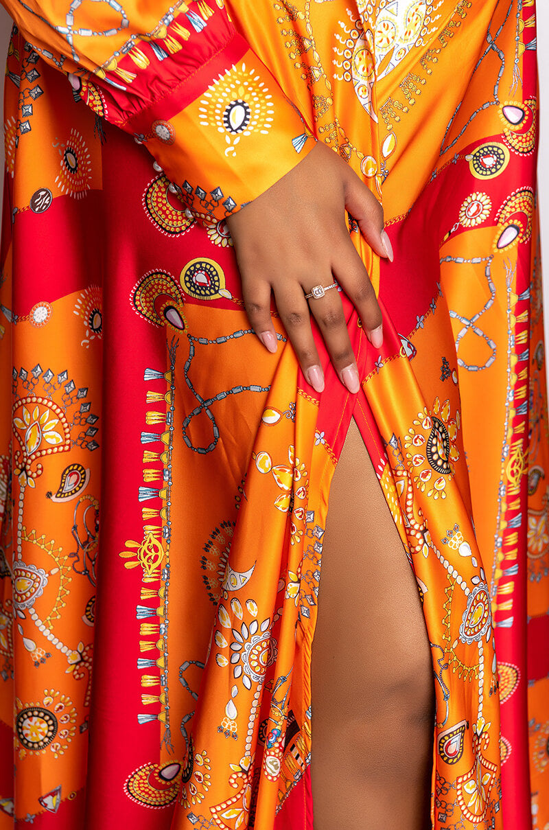 Extra View Plus Places To Be Satin Maxi Wrap Skirt 6