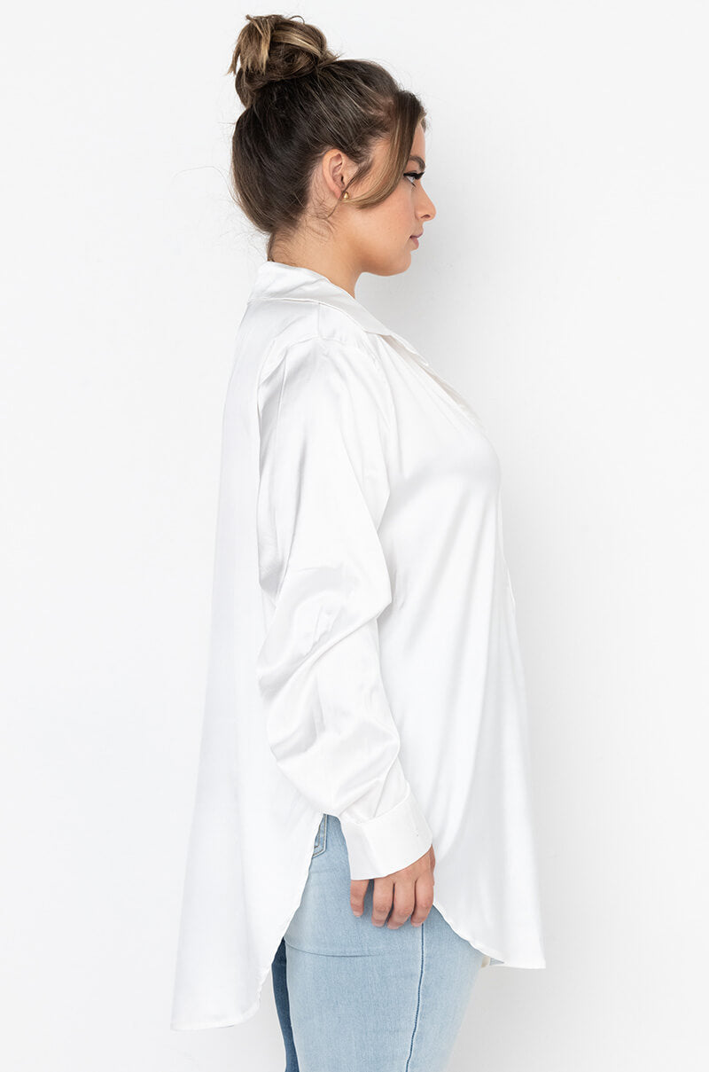 Back View Plus Ready For Any Occasion Satin Shirt