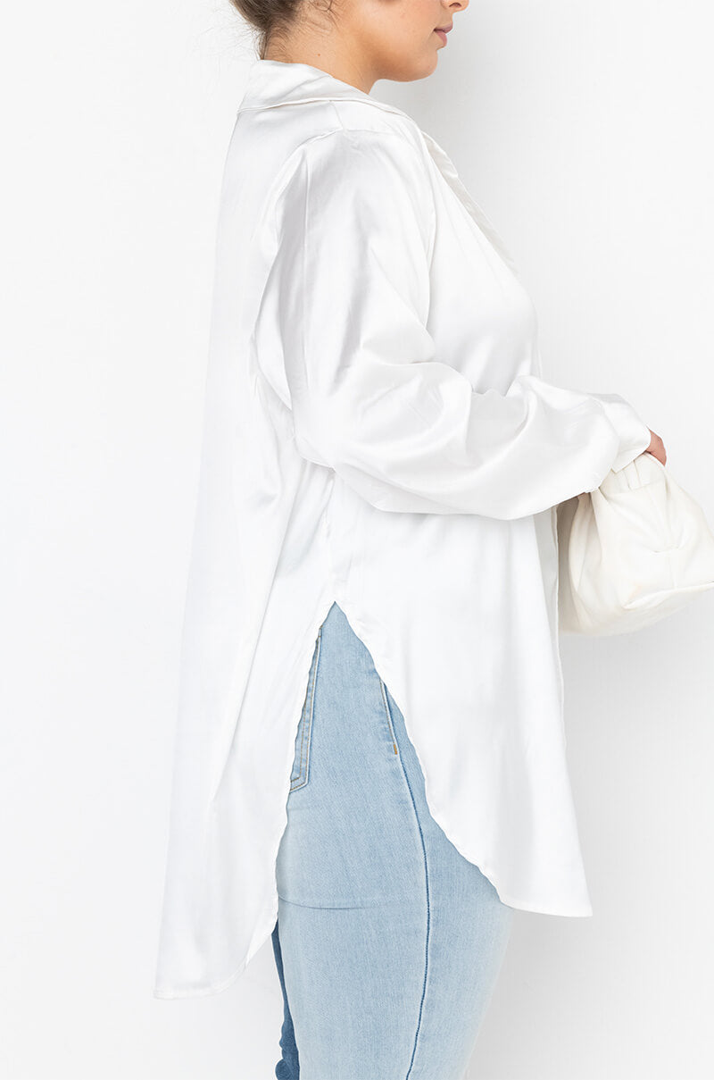 Full View Plus Ready For Any Occasion Satin Shirt