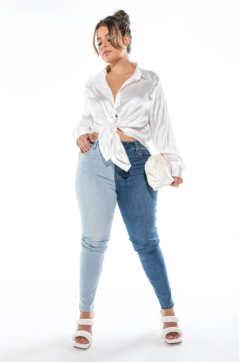 Extra View Plus Ready For Any Occasion Satin Shirt