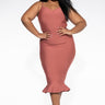 Front View Plus Right Move Bandage Midi Dress