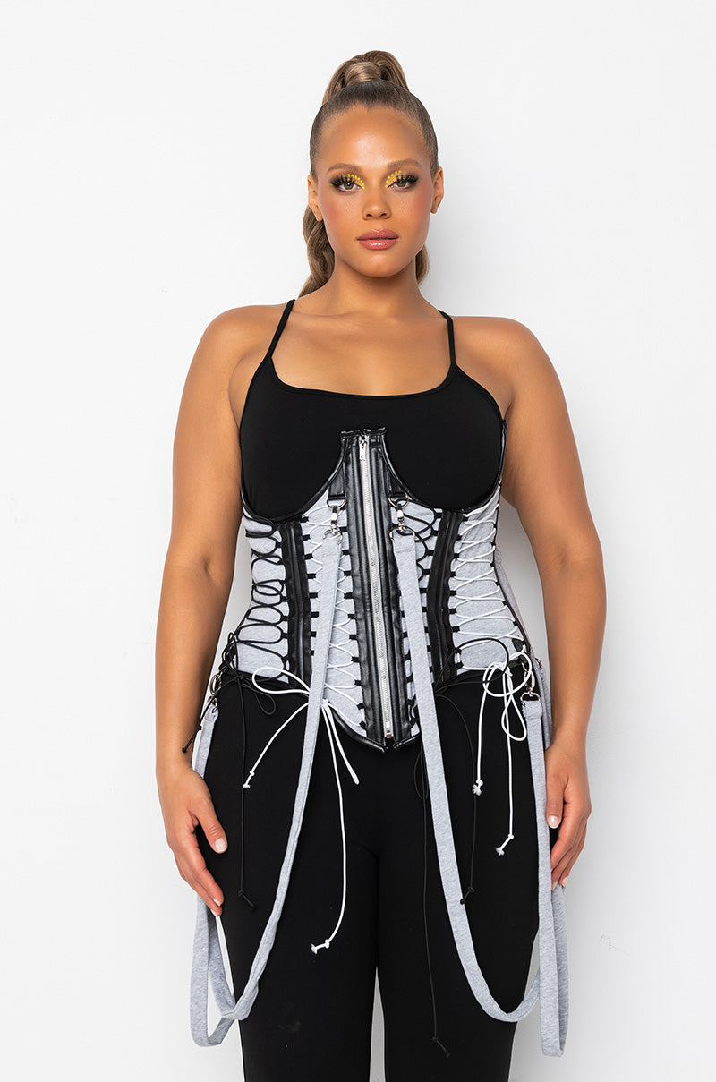 Side View Plus Rockin Bad Bitch Lace Up Corset