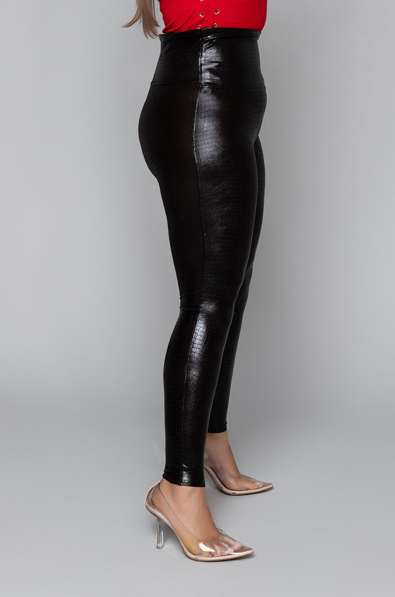 PLUS SPANX FAUX LEATHER CROC SHINE LEGGINGS – AKIRA