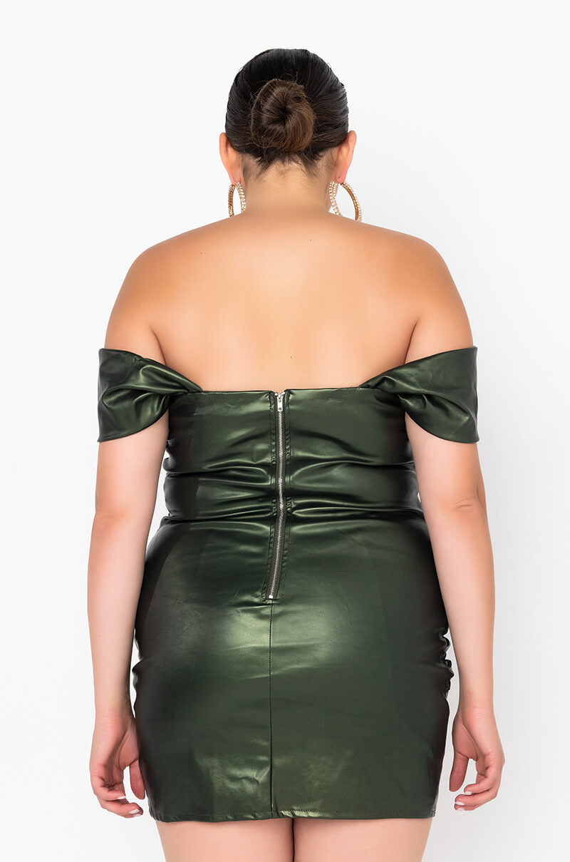 PLUS STAY WITH ME OFF THE SHOULDER FAUX LEATHER DRESS AKIRA PLUS STAY WITH ME OFF THE SHOULDER FAUX LEATHER DRESS AKIRA