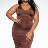 Front View Plus Too Pretty For Ya Midi Ruched Dress