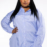 Front View Plus Unbothered Poplin Button Down Blouse