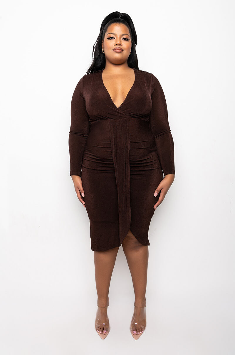 Extra View Plus What I Need Long Sleeve Midi Dress 5