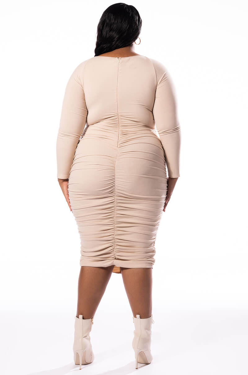 PLUS WHAT YOU WANT LONG SLEEVE MIDI DRESS AKIRA PLUS WHAT YOU WANT LONG SLEEVE MIDI DRESS AKIRA