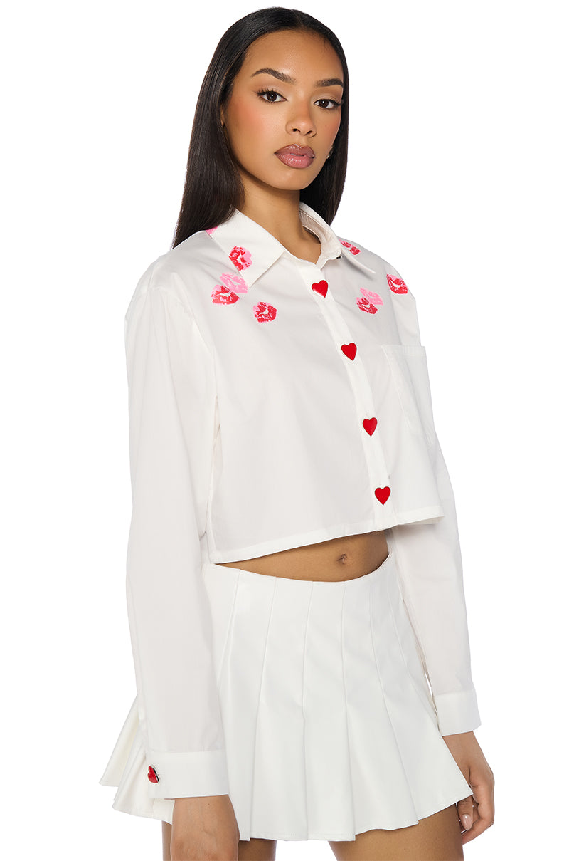 Side View Pop Kiss Button Down Shirt