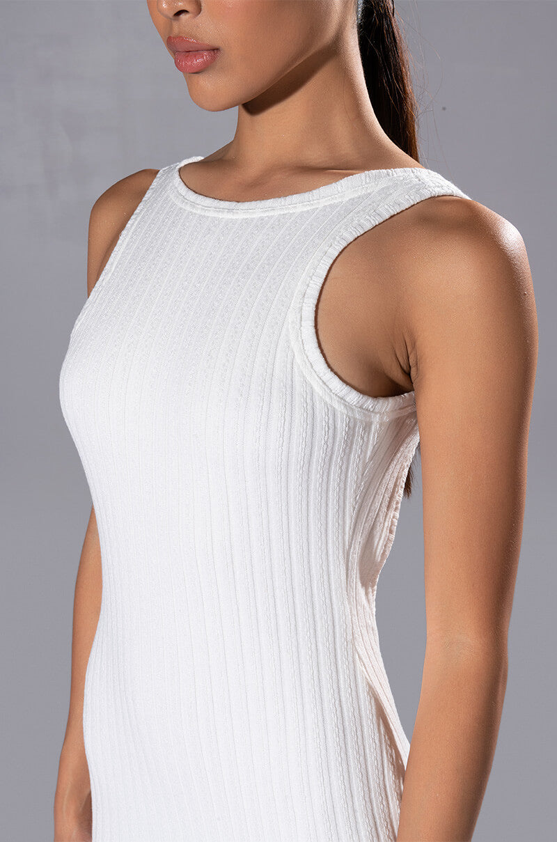 Extra View Pop Out Backless High Neck Knit Midi Dress 10