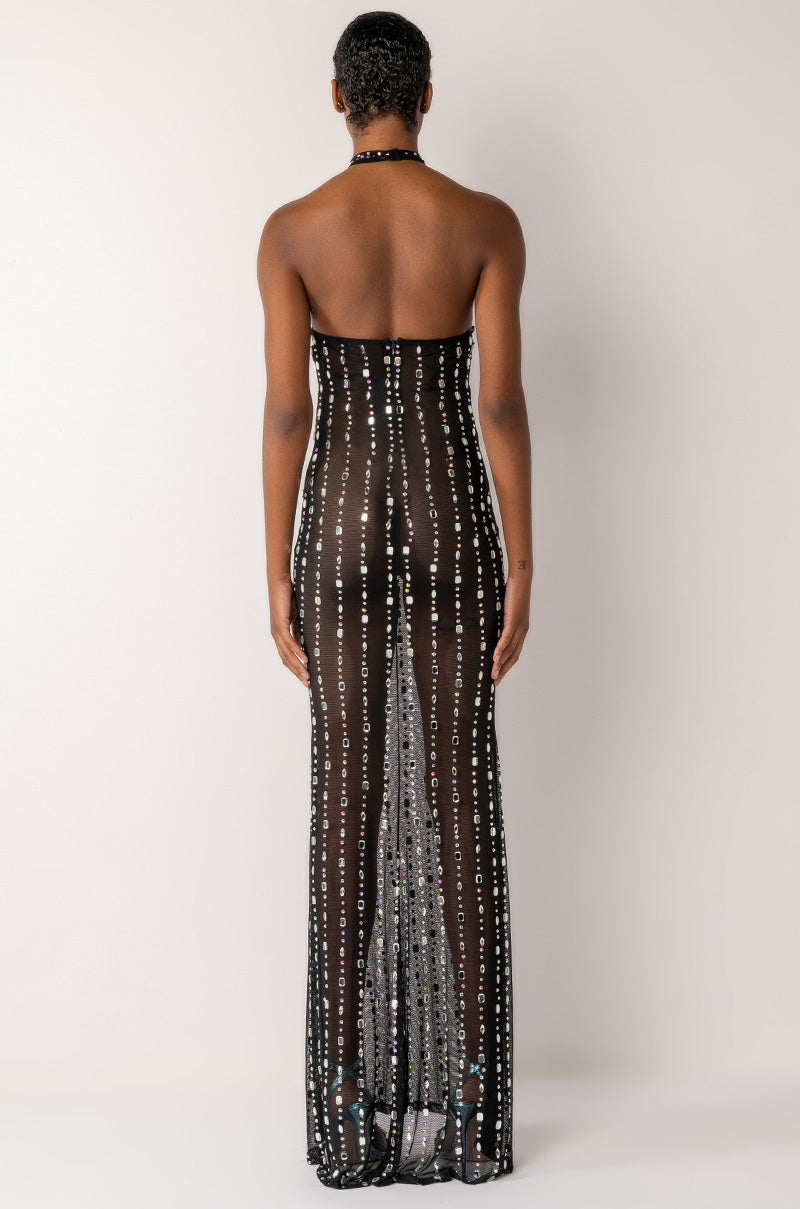let me be jeweled mesh maxi dress let me be jeweled mesh maxi dress Isabel Crystal Embellished Mesh Long Sleeve Maxi Dress