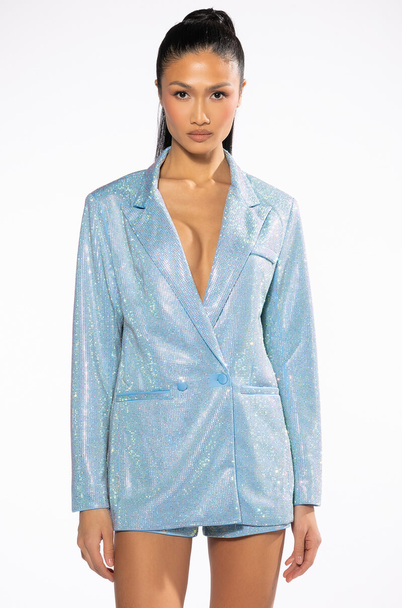 Detail View Pop Star Shine Bright Rhinestone Blazer 10