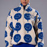 Front View Positive Vibes Happy Face Zip Up Sweatshirt