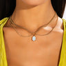 Front View Possessive Crystal Pendant Necklace