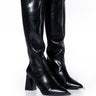 Front View Posted Black Knee High Western Boot