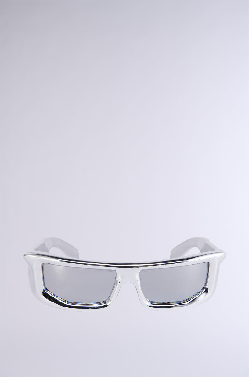 Side View Prefer Silver Chrome Glasses