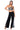 Side View Premier Rhinestone Mesh Panel Wide Leg Pant