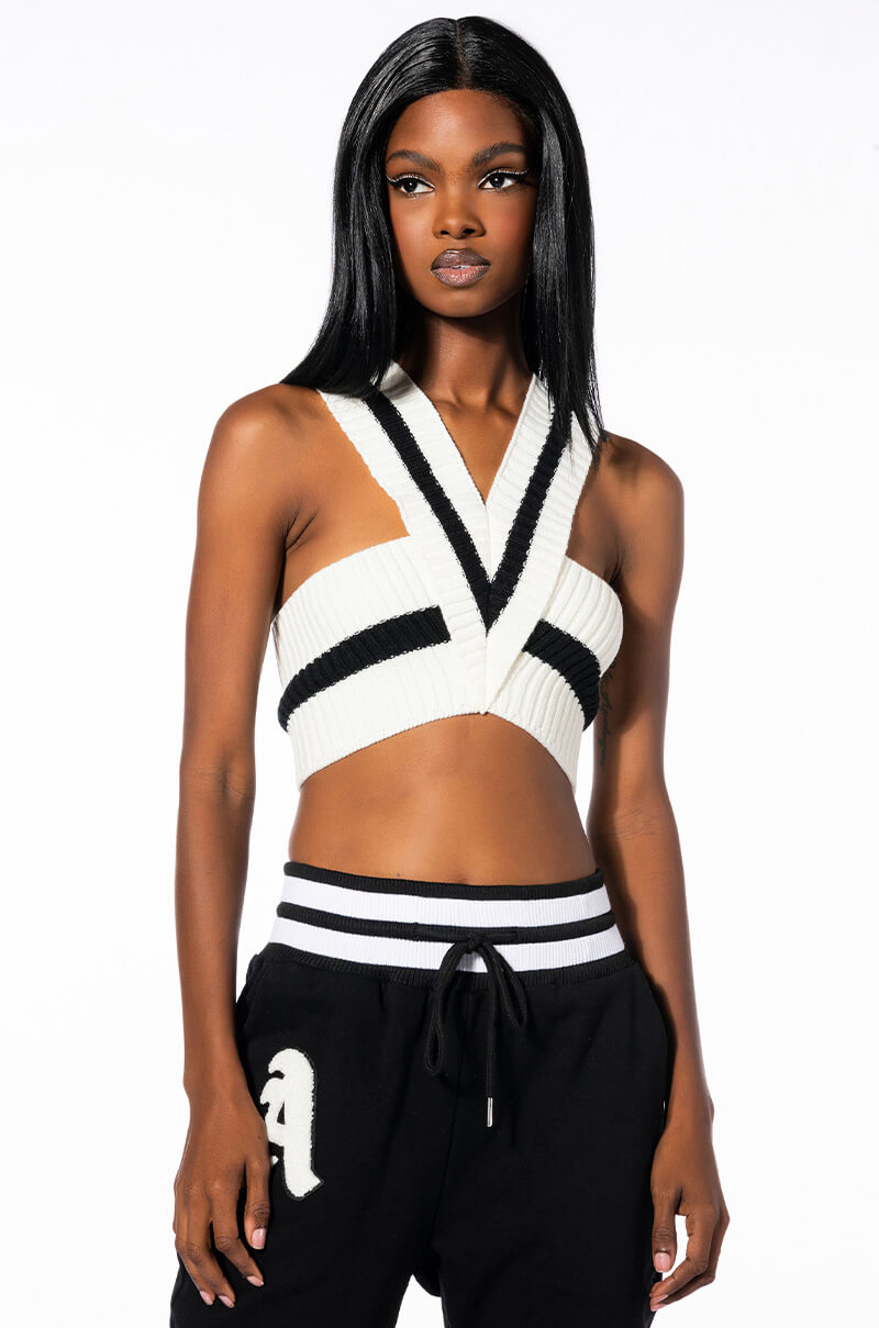 Front View Prep Club Cropped Sweater Tank