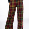 Front View Prep School Cool Plaid Wide Leg Trouser