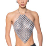 Front View Pressure Makes Diamonds Halter Neck Chain Top