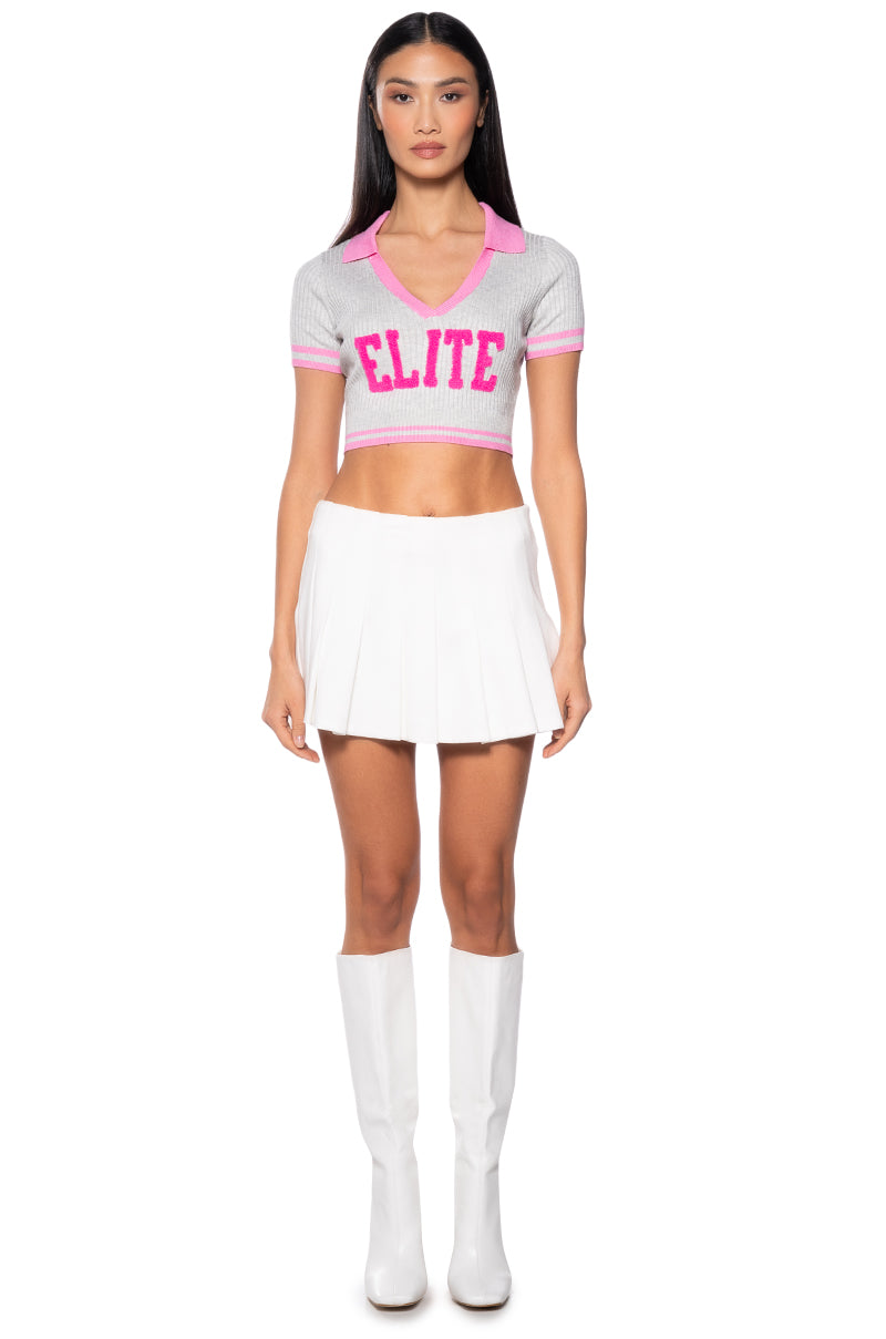 Extra View Pretty Elite Cropped Knit Polo 6