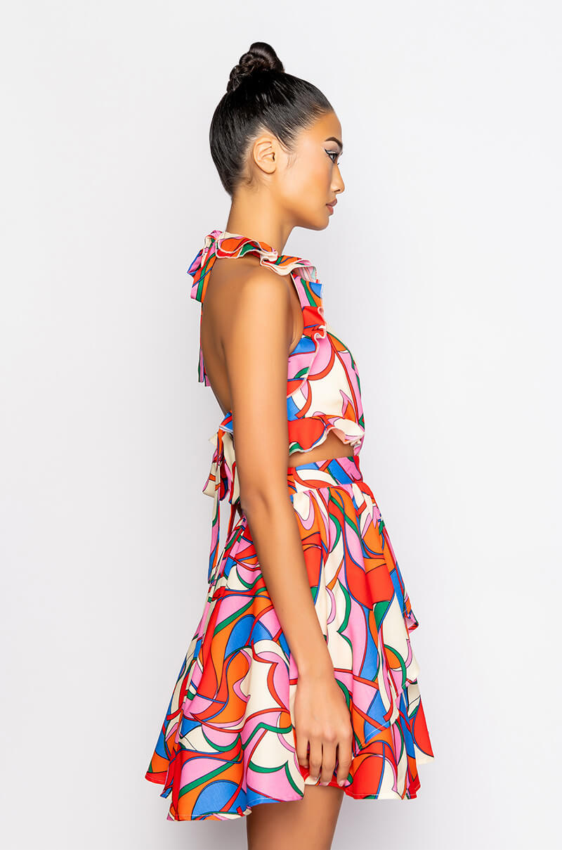 Detail View Pretty Girl Looks Halter Mini Dress