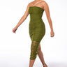 Front View Pretty Girl Tings Bandage Ruched Dress