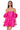 Front View Pretty In Pink Brocade Mini Dress