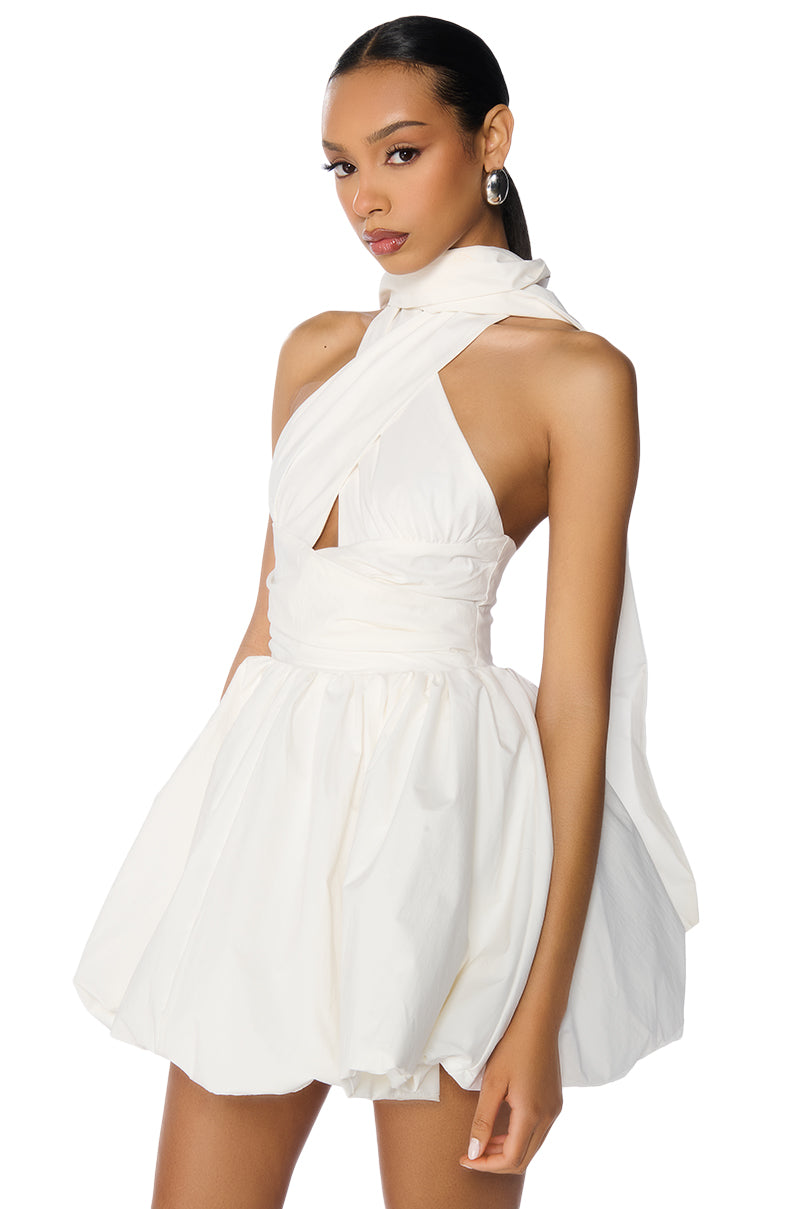 Side View Pretty In Poplin Strappy Mini Dress