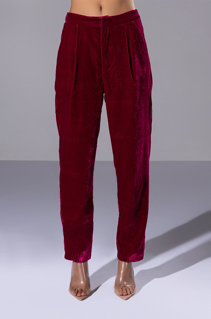 Back View Pretty In Velvet Trouser
