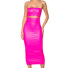 Front View Pretty Lady Pleather Cut Out Midi Dress