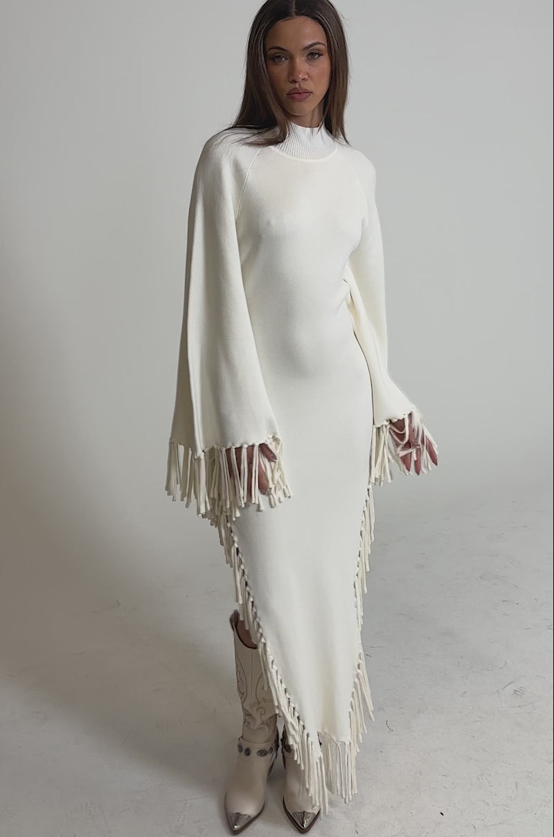 white midi dress knit SWEATER WEATHER KNIT MIDI DRESS – AKIRA