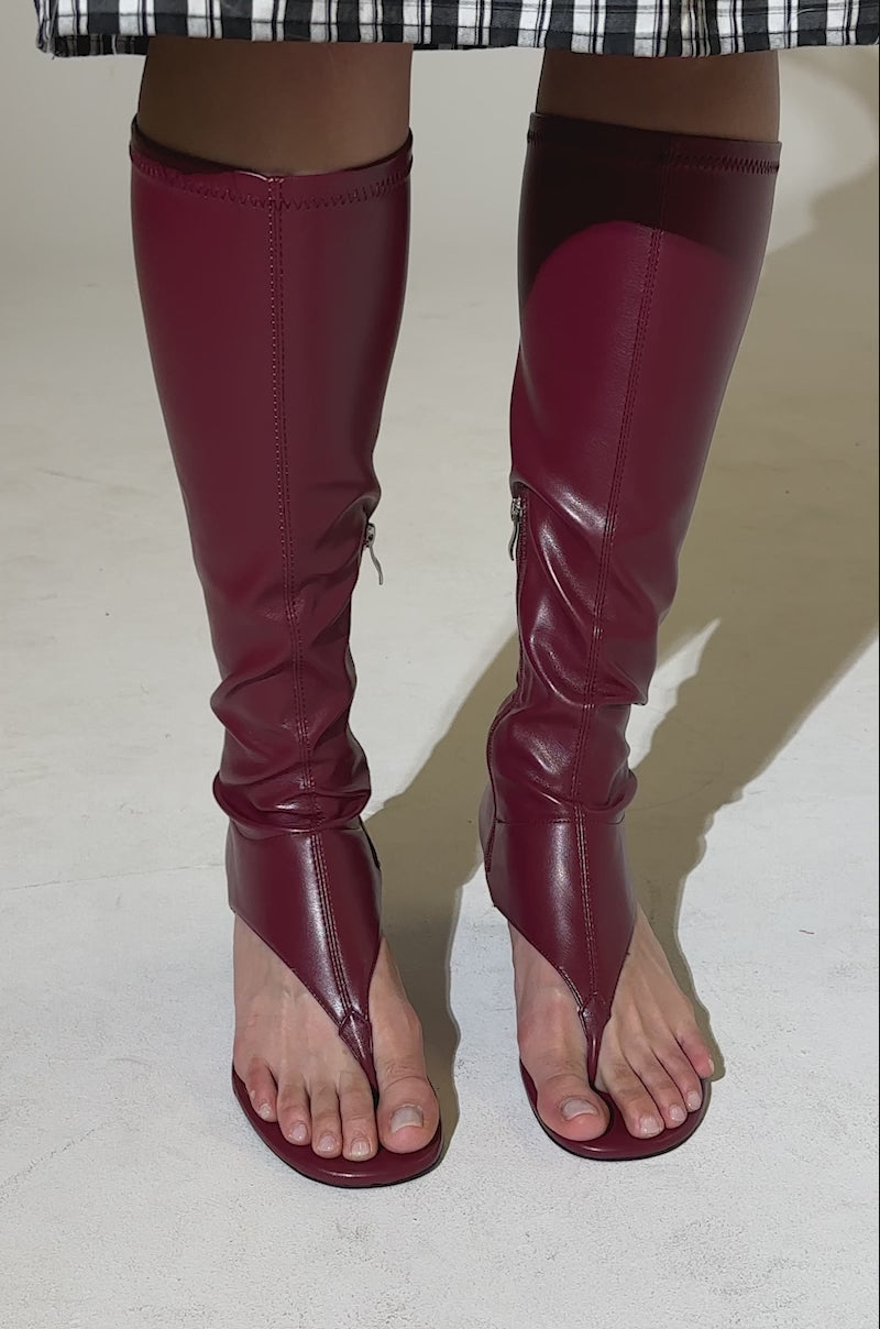 【関税込み】Cecile 25 Sandals - Carel - Leather - Burgundy AZALEA WANG CECILE BURGUNDY SANDAL – AKIRA